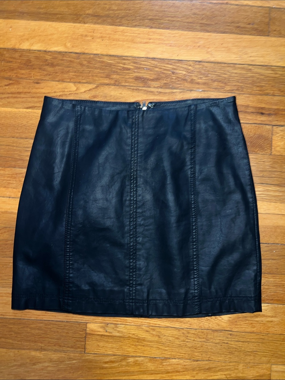 Free People Black Faux Leather Mini Skirt